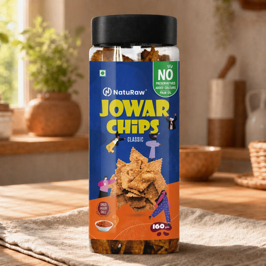 NatuRaw Jowar Chips classic healthy millet snack made with natural ingredients gluten free Indian snack
