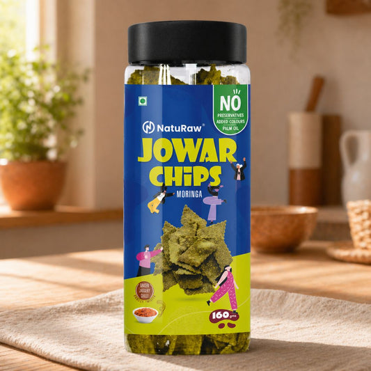 NatuRaw jowar moringa chips healthy millet snack gluten free natural chips India